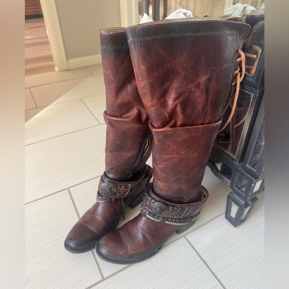 Freebird by Steven Dark Brown Over the Knee Boots